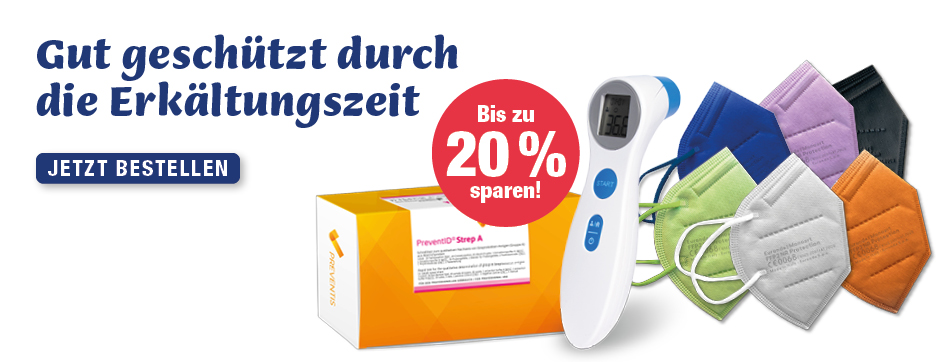 Strep A, FFP 2 Masken, Monoart, Fieberthermometer, Grippe, Influenza