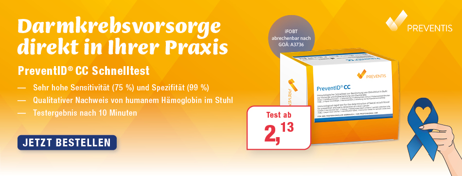 Sehr hohe Sensitivitaet (75 %) und Spezifitaet (99 %), Qualitativer Nachweis von humanem Haemoglobin im Stuhl, Testergebnis nach 10 Minuten, mediquick, darmkrebsvorsorge