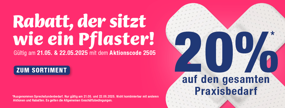 20% Rabatt auf den gesamten Praxisbedarf