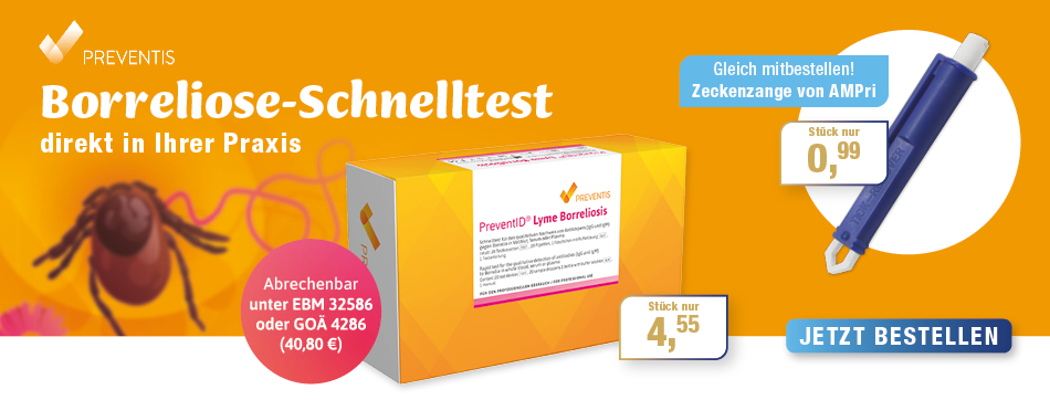 immunchromatographischer Schnelltest für den qualitativen Nachweis von IgG und IgM Antikoerpern, Hohe Sensitivitaet und Spezifitaet, borreliosis, zeckenzange, zecken