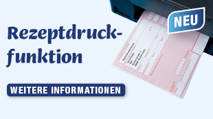 Nutzen Sie unsere neue, integrierte Rezeptdruckfunktion, um schnell und unkompliziert Rezepte fuer die Abrechnung mit der Krankenkasse zu erstellen.