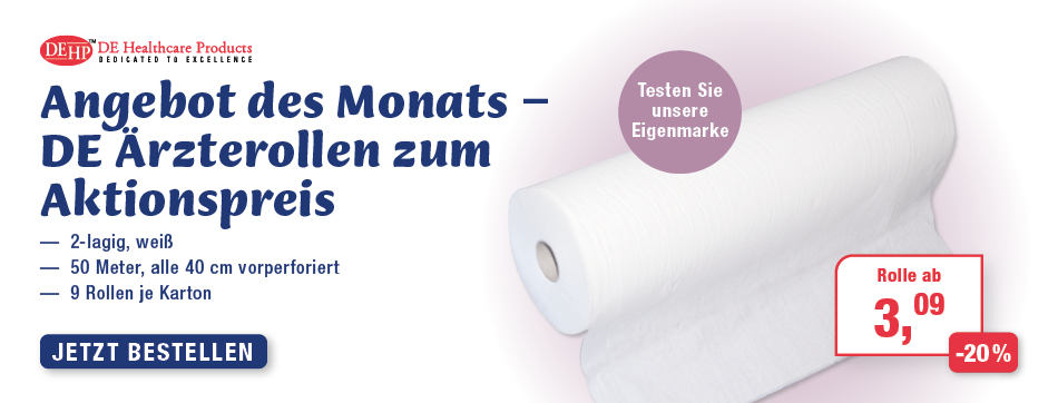 2 - lagig, weiß 50 Meter, alle 40 cm vorperforiert, 9 Rollen je Karton, aerzterollen, liegenpapier, hygienepapier