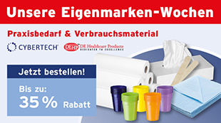 eigenmarke, aerzterollen, liegenrollen, liegenpapier, handtuecher, de healthcare, cybertech, laborbecher, tuecher, kosmetiktuecher, toilettenpapier