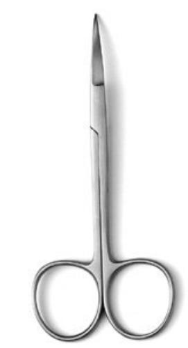 Schere fein, spitz/spitz, gebogen, 11,5 cm Schere fein, spitz/spitz, gebogen, 11,5 cm
