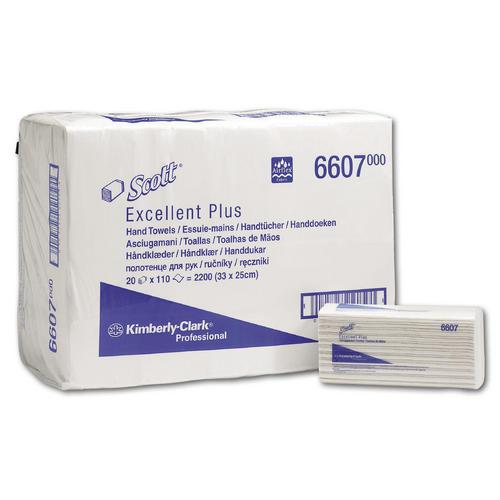 Scott Hostess Handtücher 25x23 cm, 1-lagig, weiß, Interfold, weich und saugfähig, 3.600 Stück