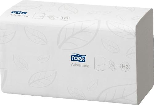 Tork Advanced Handtuch, Zickzackfalzung, 24,8 x 23 cm, 2-lagig, weiß, 3.750 Stück