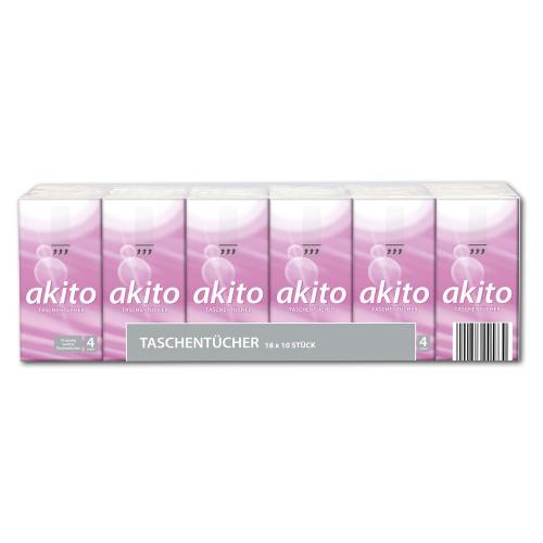 Akito Taschentücher, 4-lagig, 30 x 10 Stück