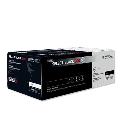 Select Black 300 Latexhandschuhe, puderfrei, Gr. S, 100 Stück