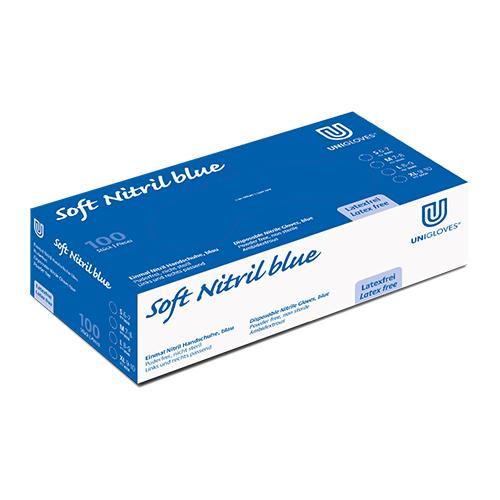 Nitril-Handschuhe blau puderfrei, Gr. M, 100 Stück Nitril-Handschuhe blau puderfrei, Gr. M, 100 Stück