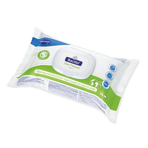 Bacillol Zero Tissues, Tuchgröße: 20 x 17 cm, Flowpack, 100 Tücher
