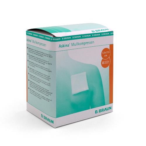 Askina Mullkompr. 8fach steril, 7,5x7,5cm, 25x2St Askina Mullkompr. 8fach steril, 7,5x7,5cm, 25x2St