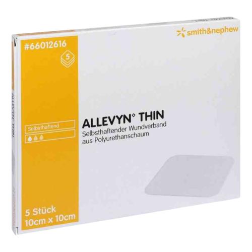 Allevyn Thin Wundauflage, selbsthaftend, 10 x 10 cm, 5 Stück