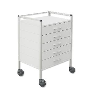Vielzweckwagen 08/16 m. 5 Schubladen, weiß, 1St