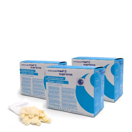 Sempermed Supreme OP-Handschuhe, puderfrei, steril, weiß, Gr. 8,0, 50 Paar
