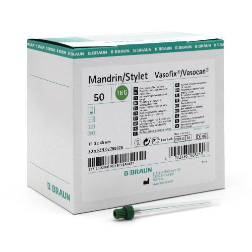 Vasofix® Mandrin G18 1,3x45mm grün 50Stk Vasofix® Mandrin G18 1,3x45mm grün 50Stk