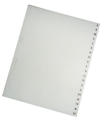 Alphabet Register DIN A4 20-teilig, PP-Folie, 1St