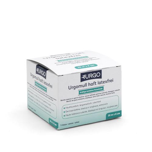 Urgomull haft latexfrei, kohäsive Fixierbinde, 6 cm x 20 m, weiß, 1 Stück