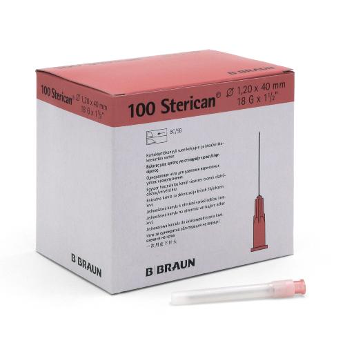 Sterican® Kanüle G18x1½ SB 1,2x40mm rosa 100Stk