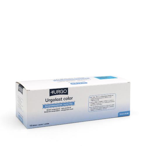 Urgolast color, Kurzzugbinde, blau, 8 cm x 5 m, 10 Stück