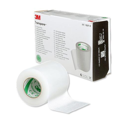 Transpore Transparent Fixierpflaster, 5 cm x 9,1 m, Packung 6 Rollen