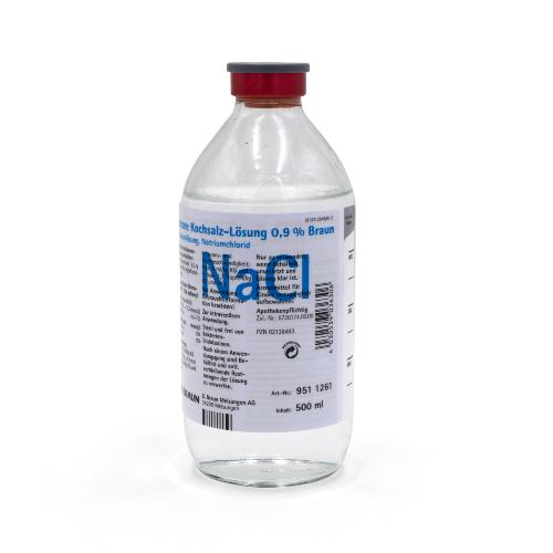 Isotone Kochsalzlösung NaCl 0,9% Glasflasche10x500ml