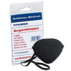 Augenklappe steif schwarz Gummiband