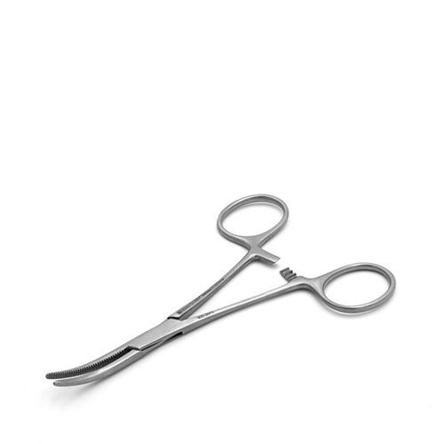 Arterienklemme Rochester-Pean ohne Zähne, gebogen, Blue Line, 14,5 cm