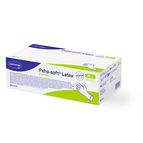 Peha Soft Latexhandschuhe Comfort, puderfrei, Gr. M, 100 Stück