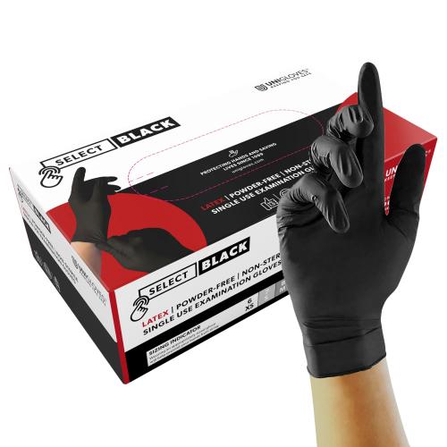 Select Black, Latexhandschuhe, puderfrei, Gr. M, 100 Stück