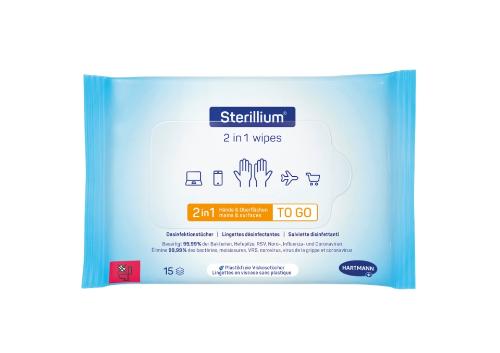 Sterillium® 2 in 1 wipes, Flowpack, 15 Stück