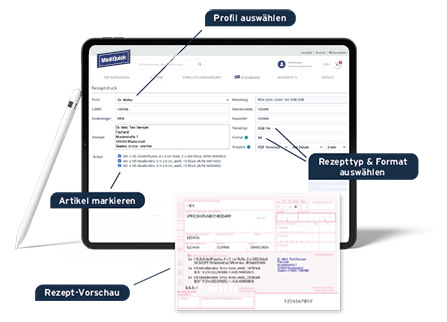 MediQuick  | Rezeptdruckfunktion- Detail